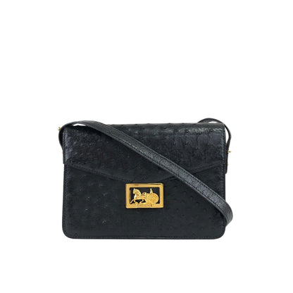CELINE Horse Carriage Shoulder bag Black Vintage d66xv8