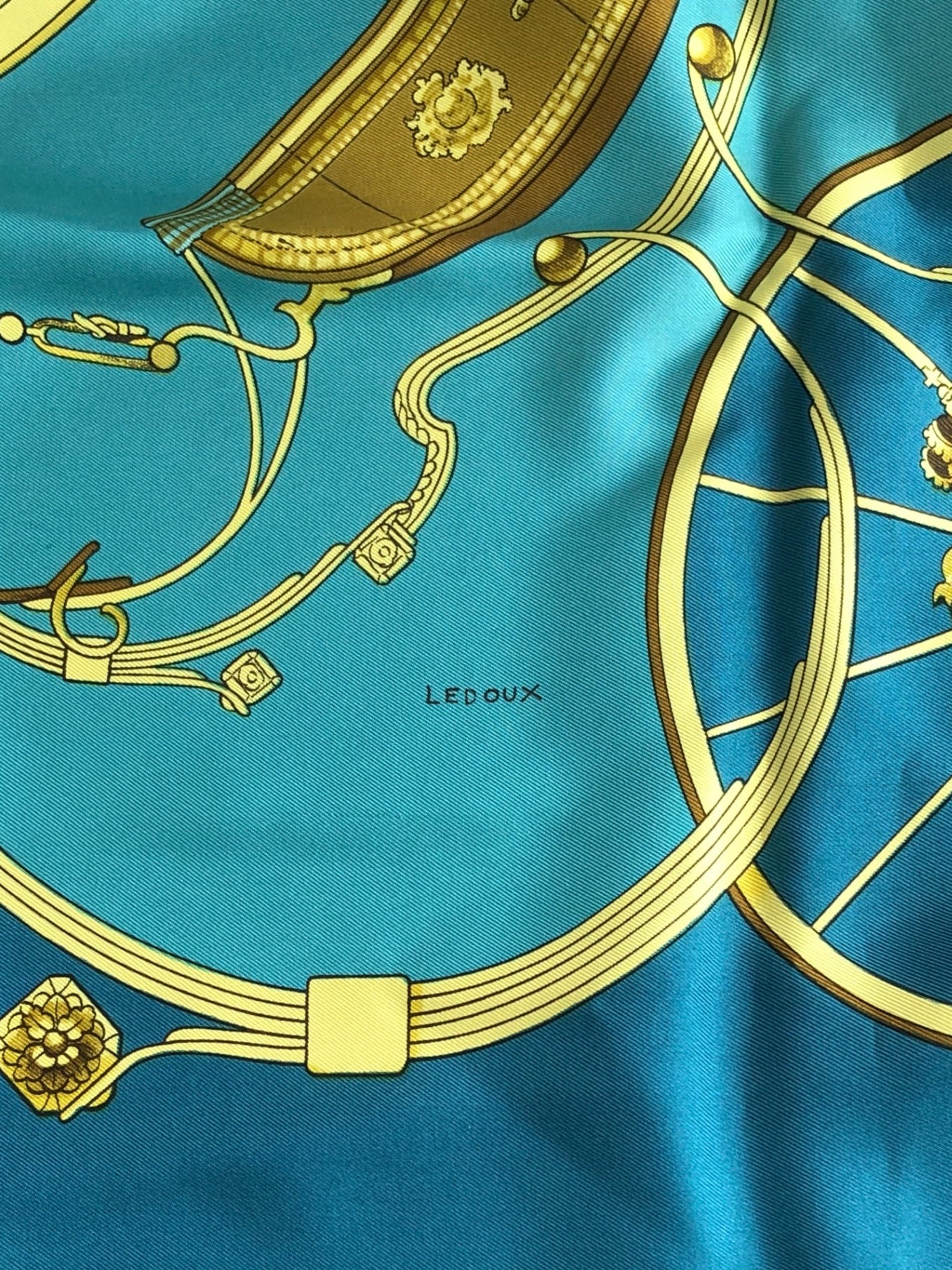 HERMES Scarf Blue springs Vintage htmcv3