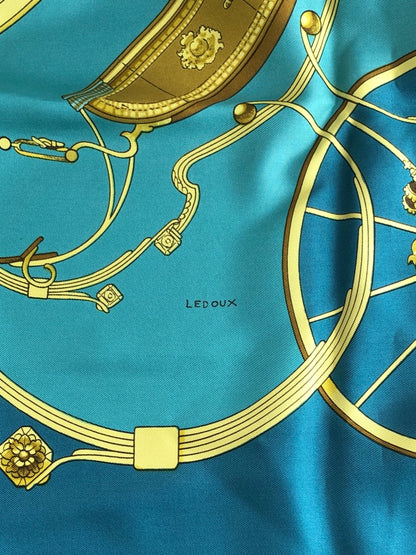 HERMES Scarf Blue springs Vintage htmcv3