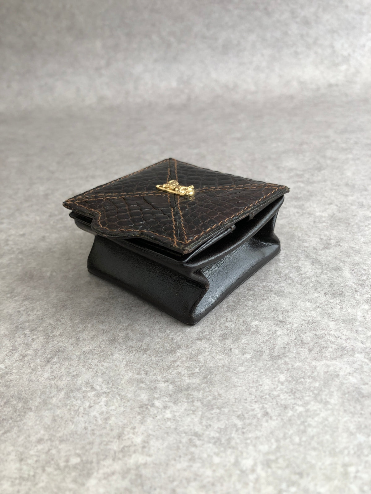 CELINE Horse Carriage Coin Purse Brown Vintage wpdygg