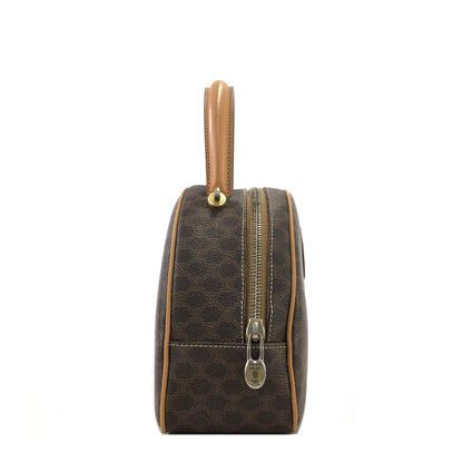 CELINE Macadam Blason Leather Two-way Handbag Shoulder bag Brown Vintage hzumnt