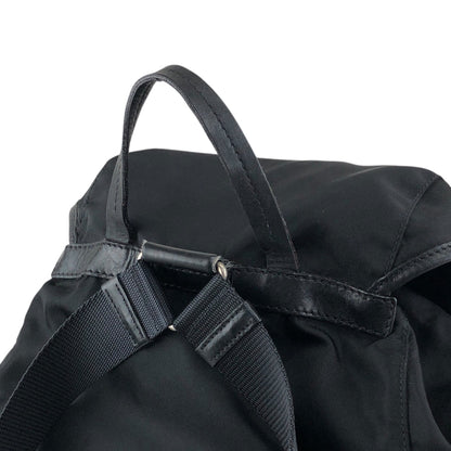 PRADA Tessuto Triangle Logo Backpack Black Vintage rj533h