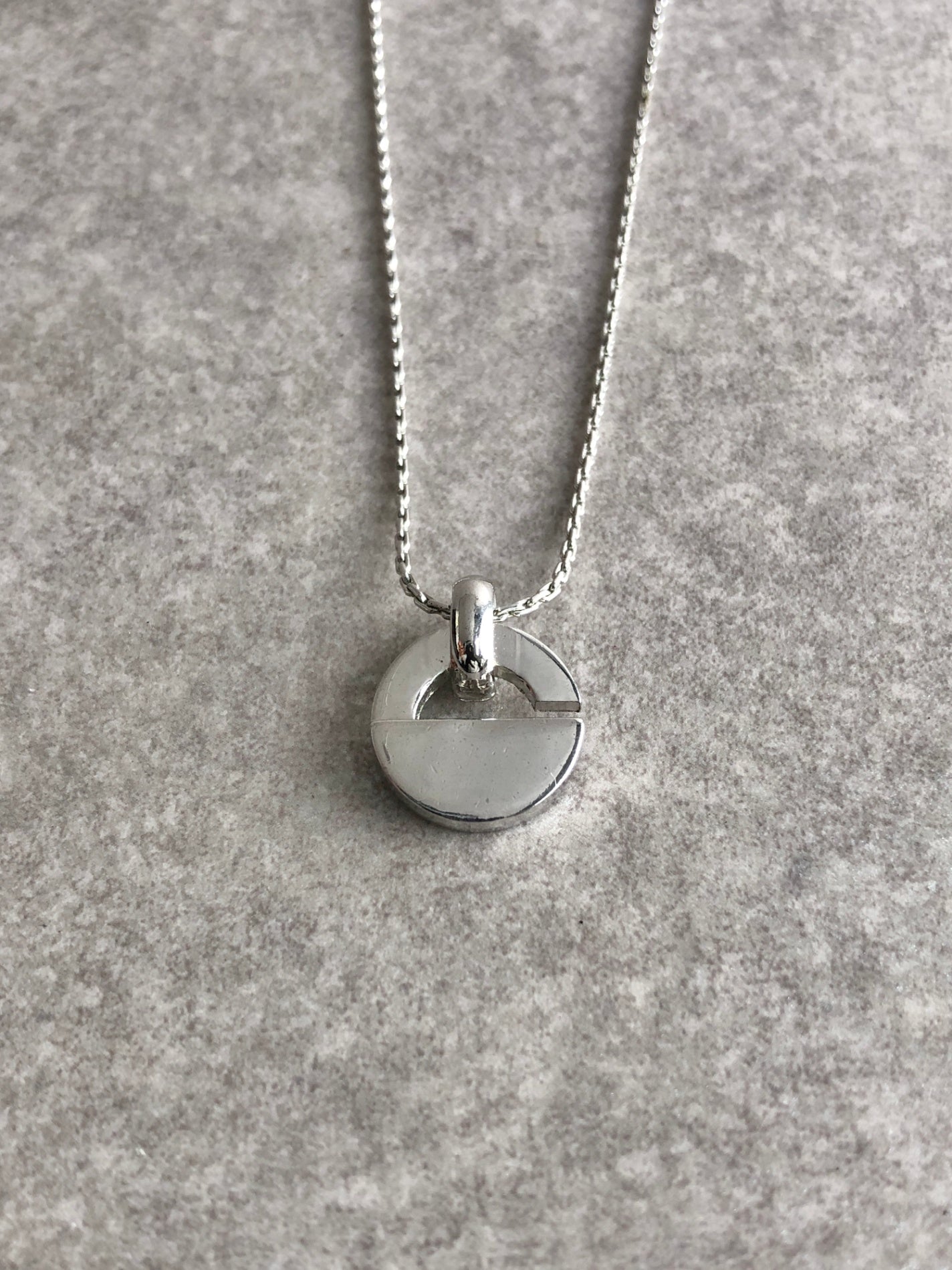 Christian Dior Logo Motif Necklace Silver Vintage vcvei6