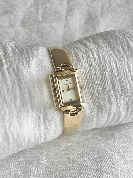 Yves Saint Laurent YSL Logo Watch Gold 40th Anniversary Vintage bn7auu