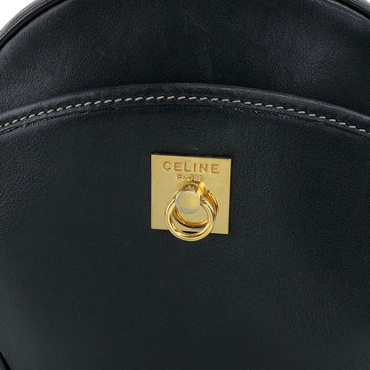 CELINE Gancini Round Shoulder bag Black Vintage 8b4h8c