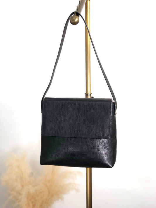 LOEWE Logo Embossed Handbag Shoulder bag Black Vintage rpd54b