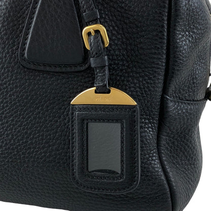 PRADA Logo Handbag Black Vintage nn2dx6