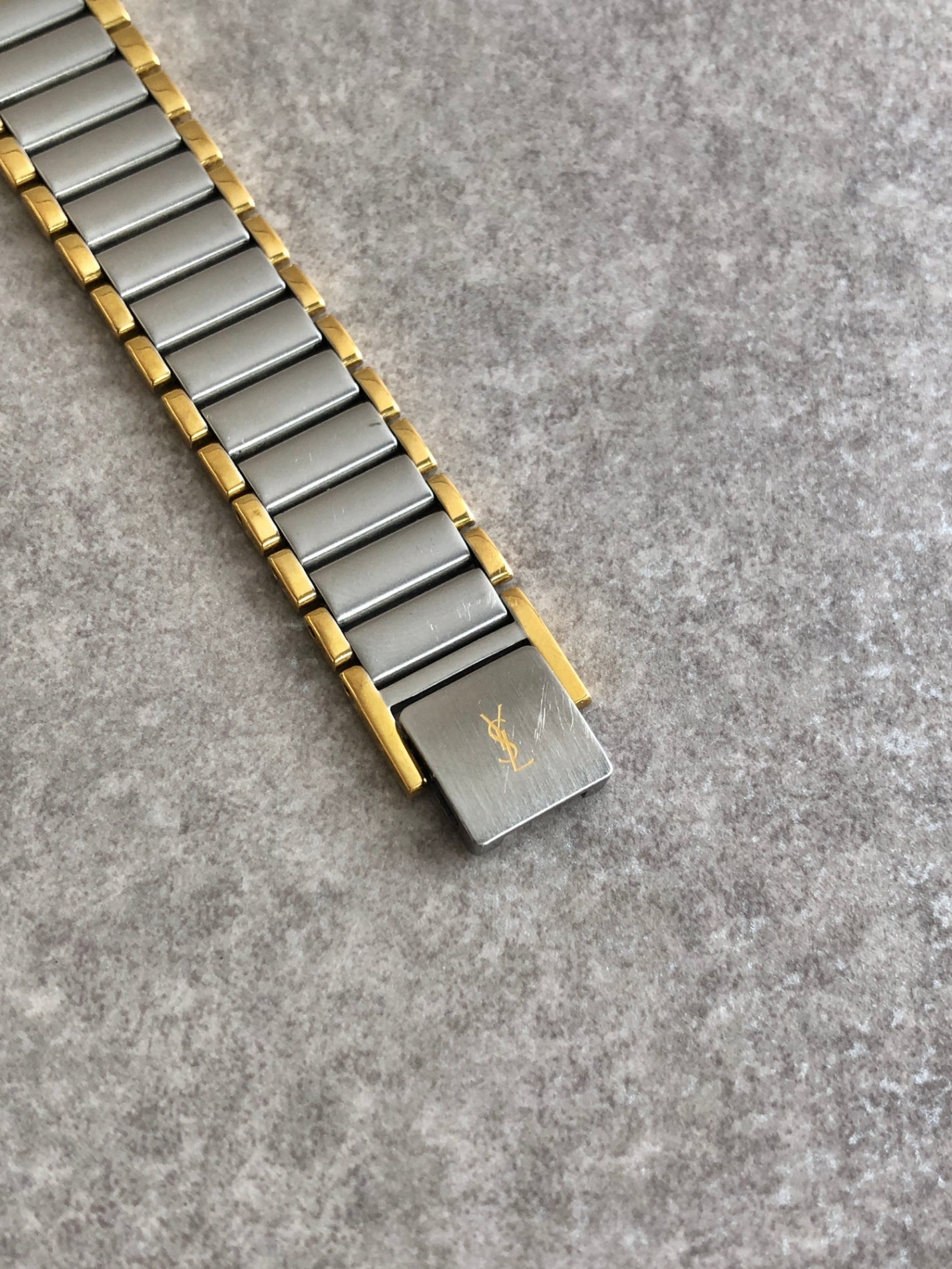 Yves Saint Laurent Quartz Watch Silver×Gold 5421-H08789Y Vintage xvmrug