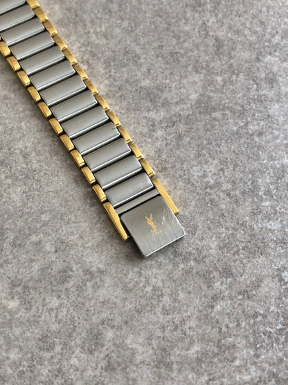 Yves Saint Laurent Quartz Watch Silver×Gold 5421-H08789Y Vintage xvmrug