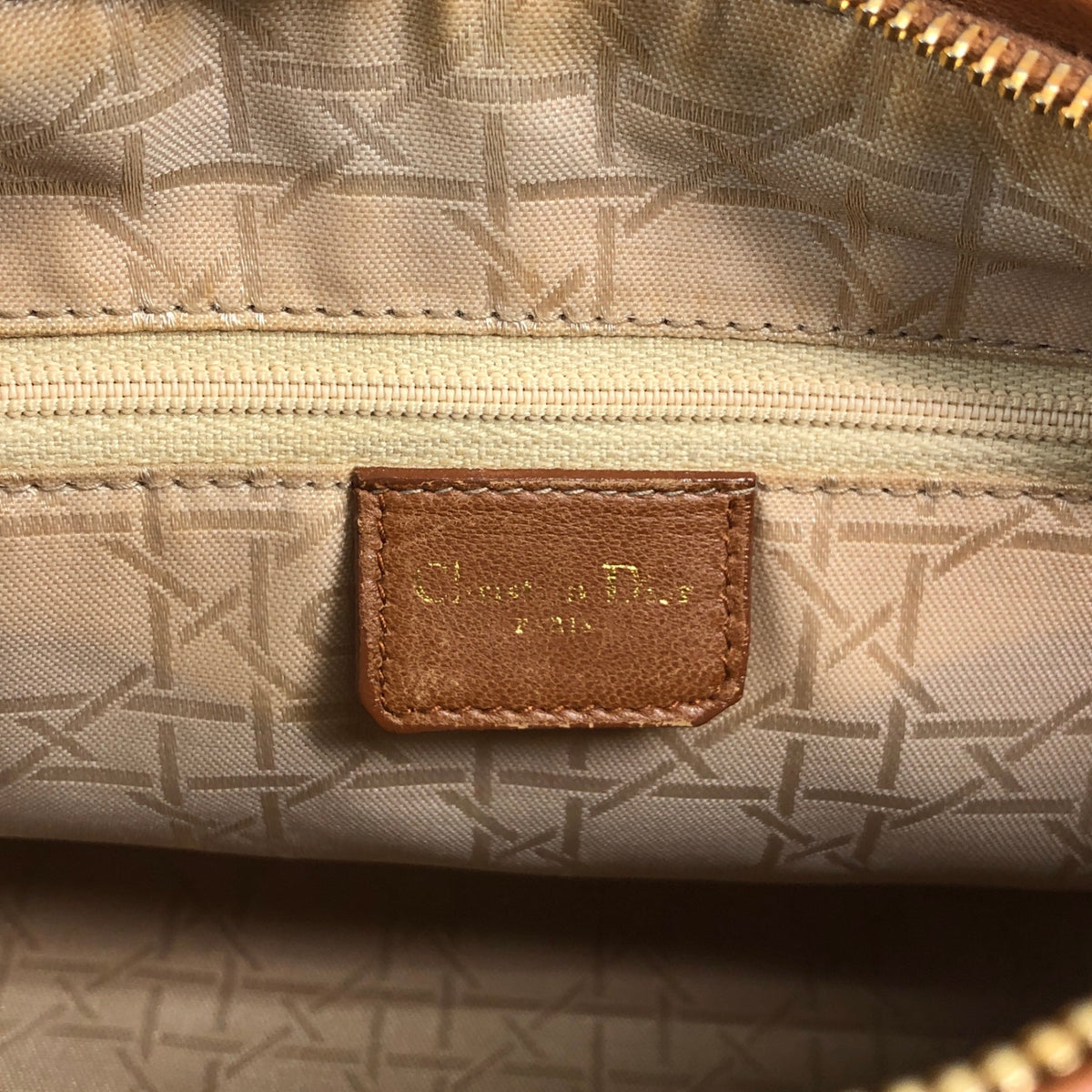 Christian Dior Lady Dior Cannage Logo Charm Two-way Handbag Shoulder bag Brown Vintage 5n4tvr