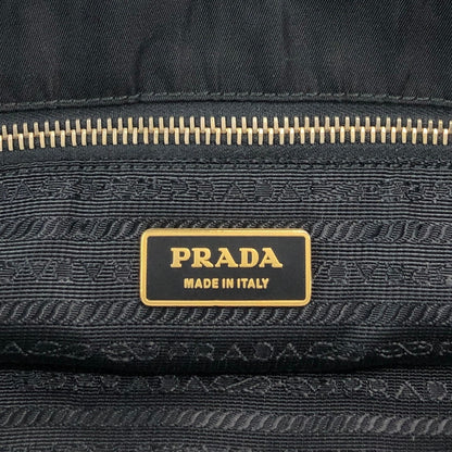 PRADA Tessuto Triangle Logo Handbag Totebag Black Vintage bikz2y