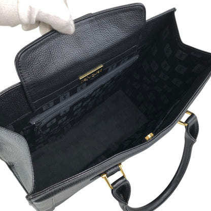 Yves Saint Laurent YSL Logo Top Handle Handbag Black Vintage heismg