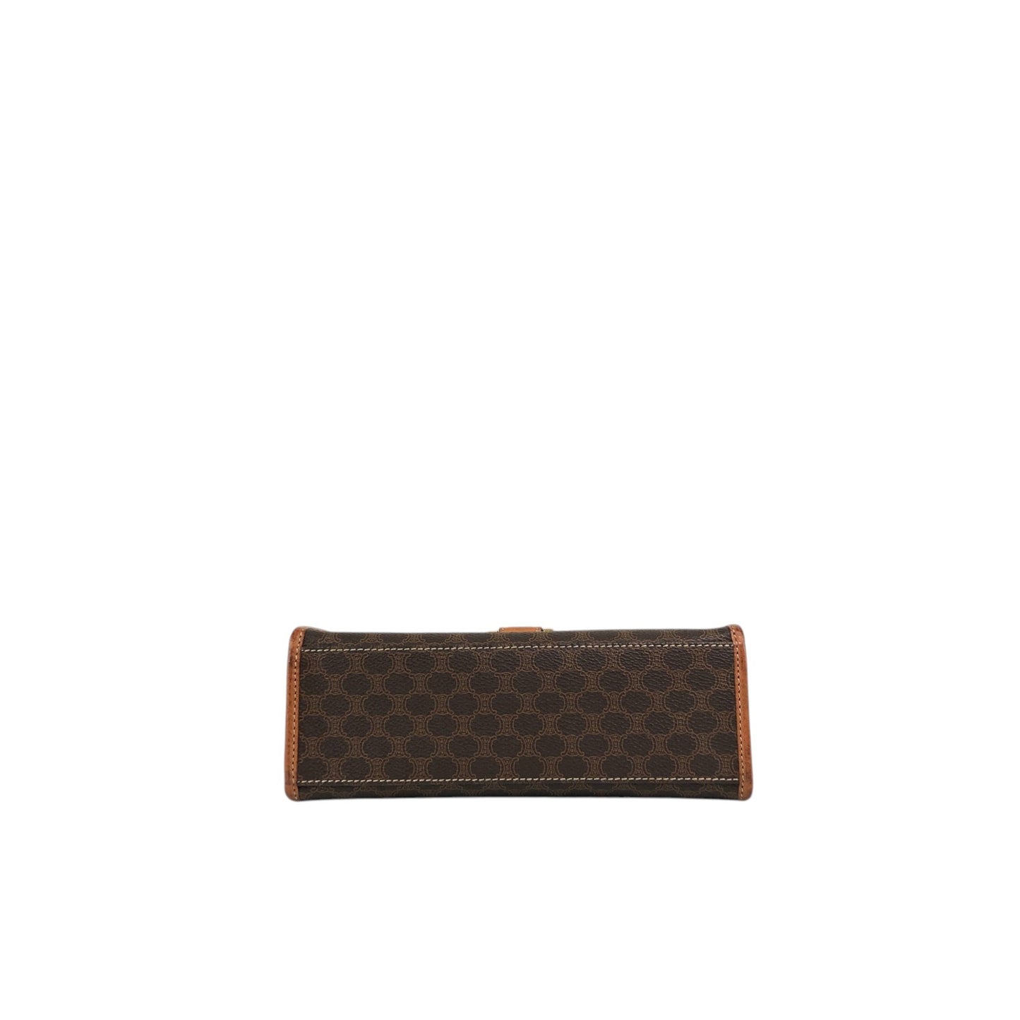 CELINE Macadam Gancini Two-way Handbag Shoulder bag Brown Vintage kgm5ej