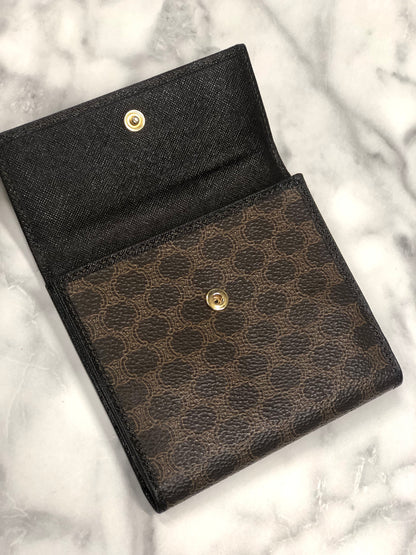 CELINE Macadam Leather Folded Wallet Brown Vintage iusmee