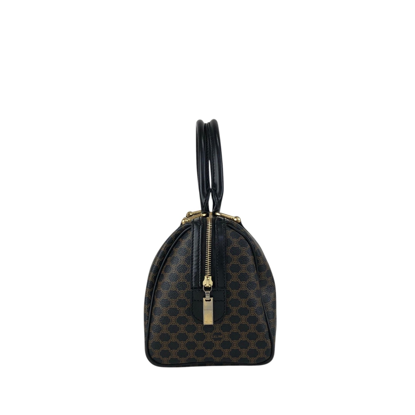 CELINE Macadam Two-way Small Boston bag Shoulder bag Black Vintage mdni2d