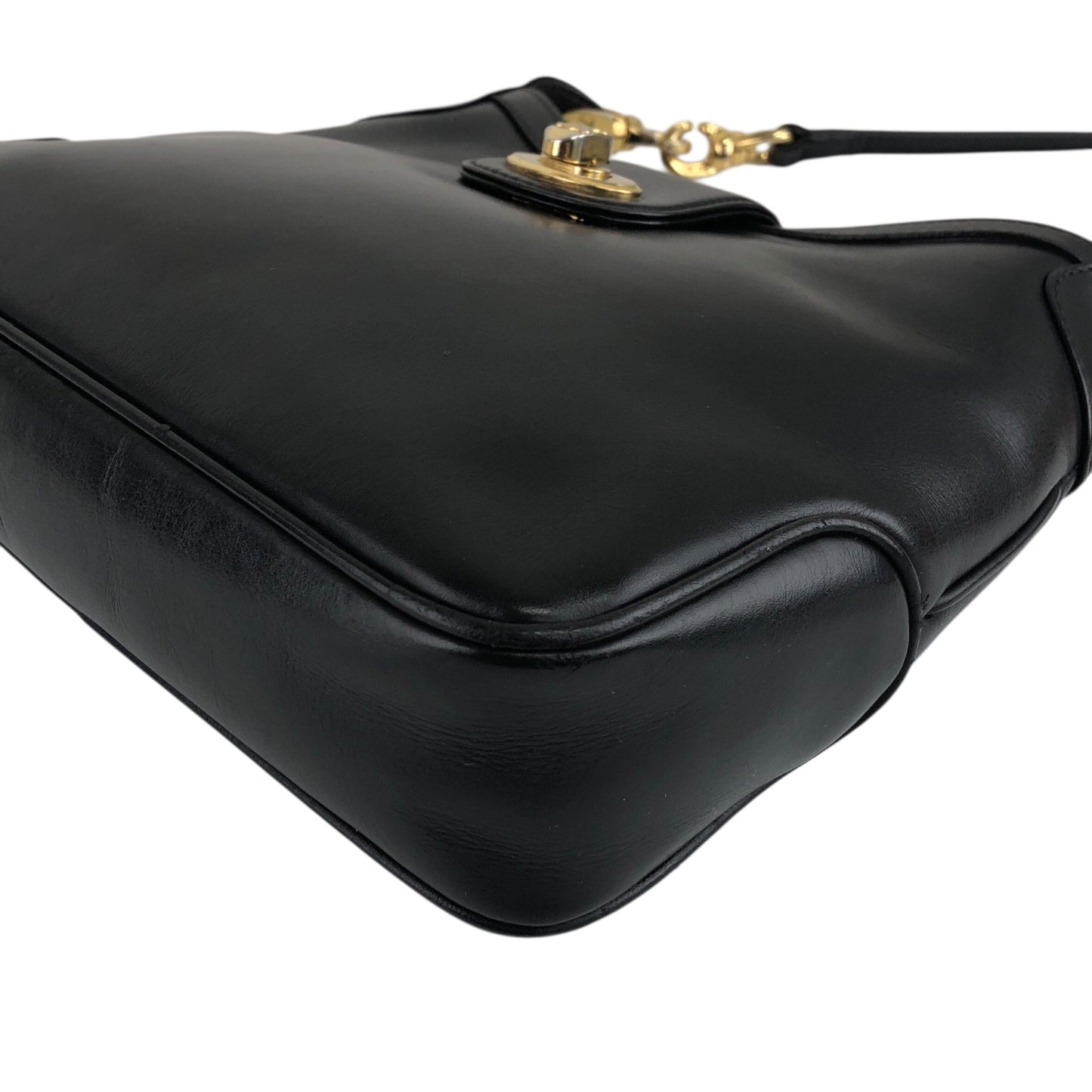 CELINE Blason Turn Lock Shoulder bag Black Vintage rpzpkc