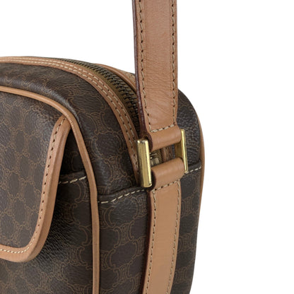 CELINE Macadam Gancini Shoulder bag Brown Vintage ymrfek