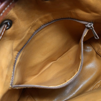 CELINE Macadam Blason Drawstring Small Shoulder bag Brown Vintage 6z2wx2