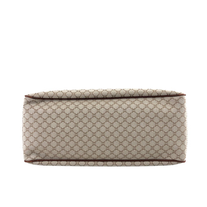 CELINE Macadam Canvas Leather Handbag Beige Vintage ybm6xd