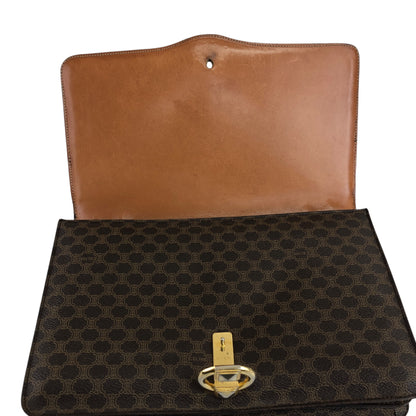 CELINE Macadam Flap Shoulder bag Brown Vintage wagmgy