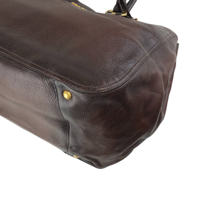 PRADA Logo Two-way Handbag Shoulder bag Brown Vintage ujn2cg