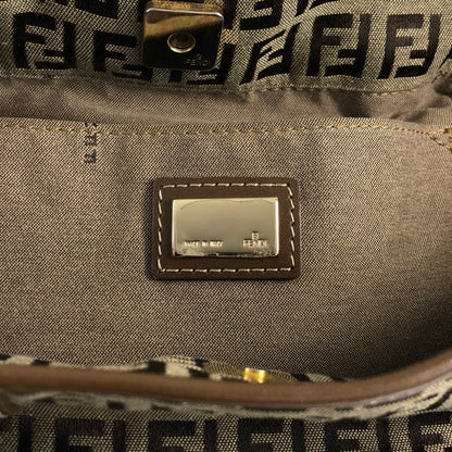 FENDI Zucchino Charm Handbag Brown Vintage 5ackrv