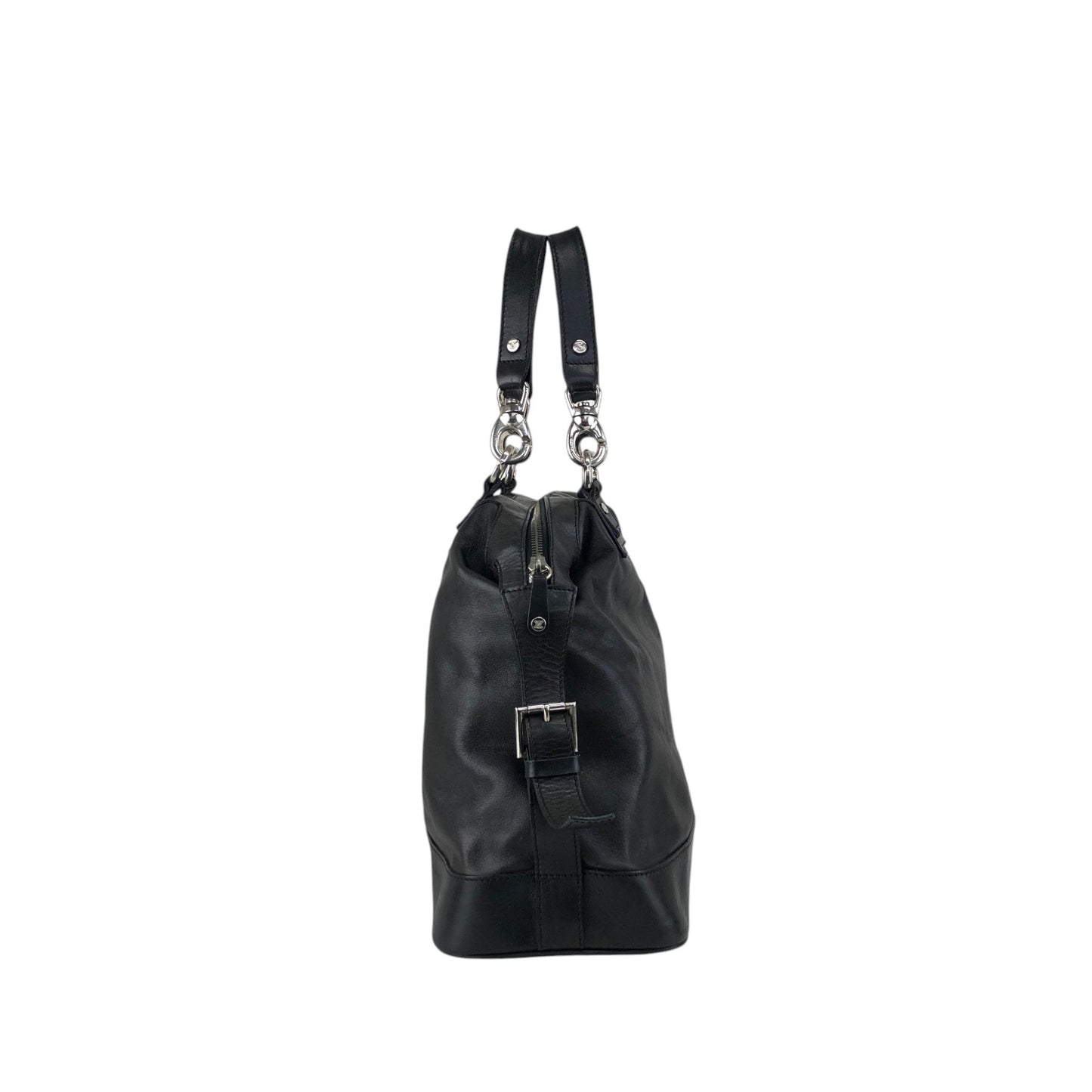 CELINE Triomphe Logo Handbag Black Vintage 5y5pjn