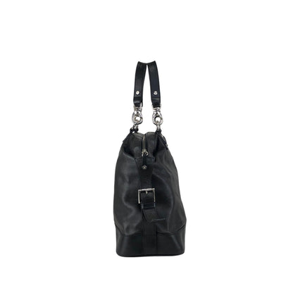 CELINE Triomphe Logo Handbag Black Vintage 5y5pjn