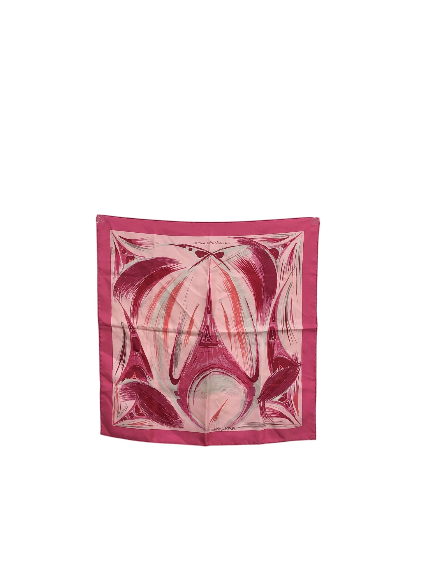 HERMES SILK Scarf Pink Vintage dmp2j5