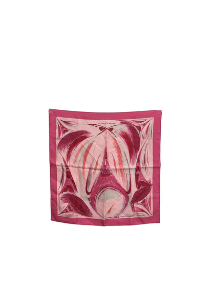 HERMES SILK Scarf Pink Vintage dmp2j5