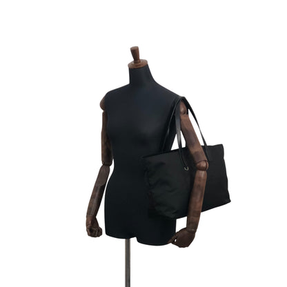 PRADA Tessuto Triangle Logo Totebag Black Vintage gy3es2