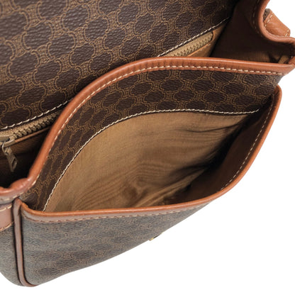 CELINE Macadam Blason Front Buckle Shoulder bag Brown Vintage ketsrv