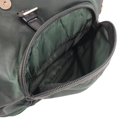 PRADA Tessuto Triangle Logo Bucket bag Green Vintage nxdhfi
