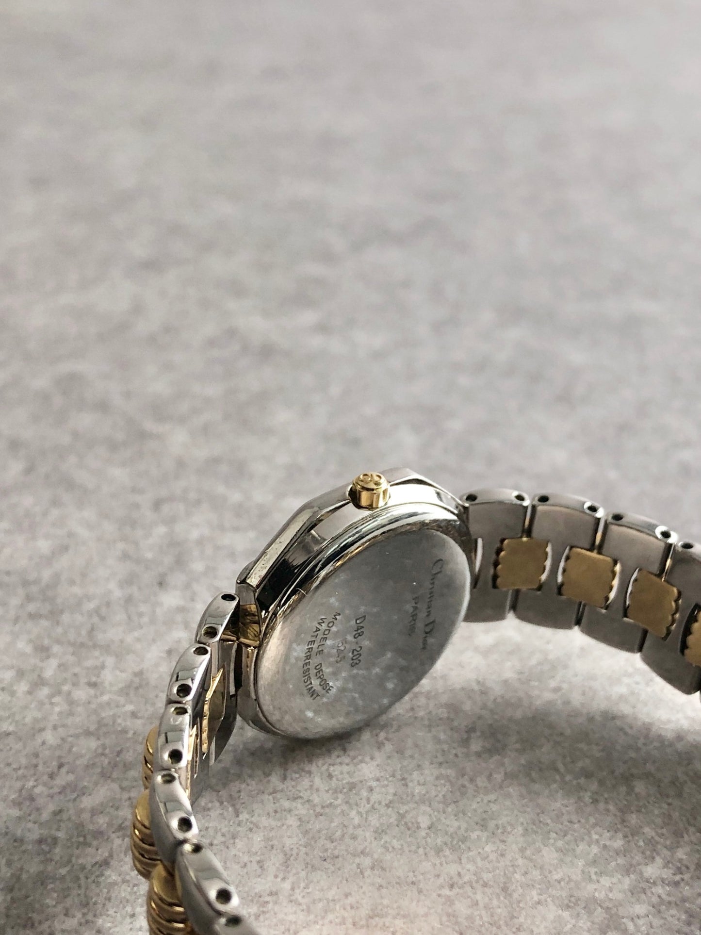 Christian Dior Octagon Quartz Watch Silver×Gold D48-203 Vintage hvmzg2