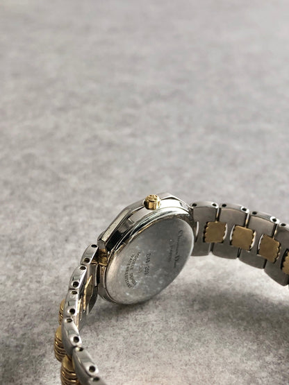 Christian Dior Octagon Quartz Watch Silver×Gold D48-203 Vintage hvmzg2