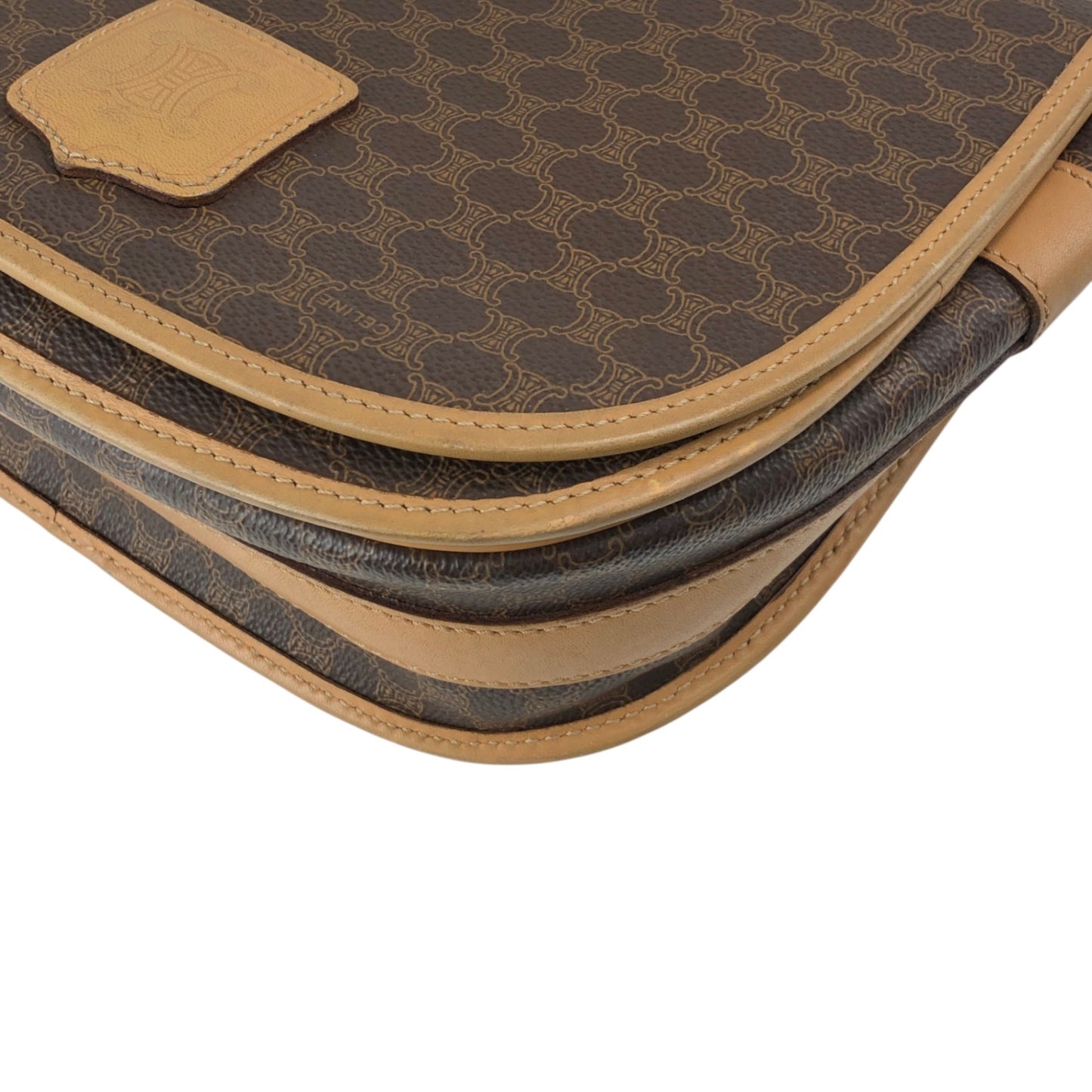 CELINE Macadam Blason Shoulder bag Brown Vintage rtiv5k