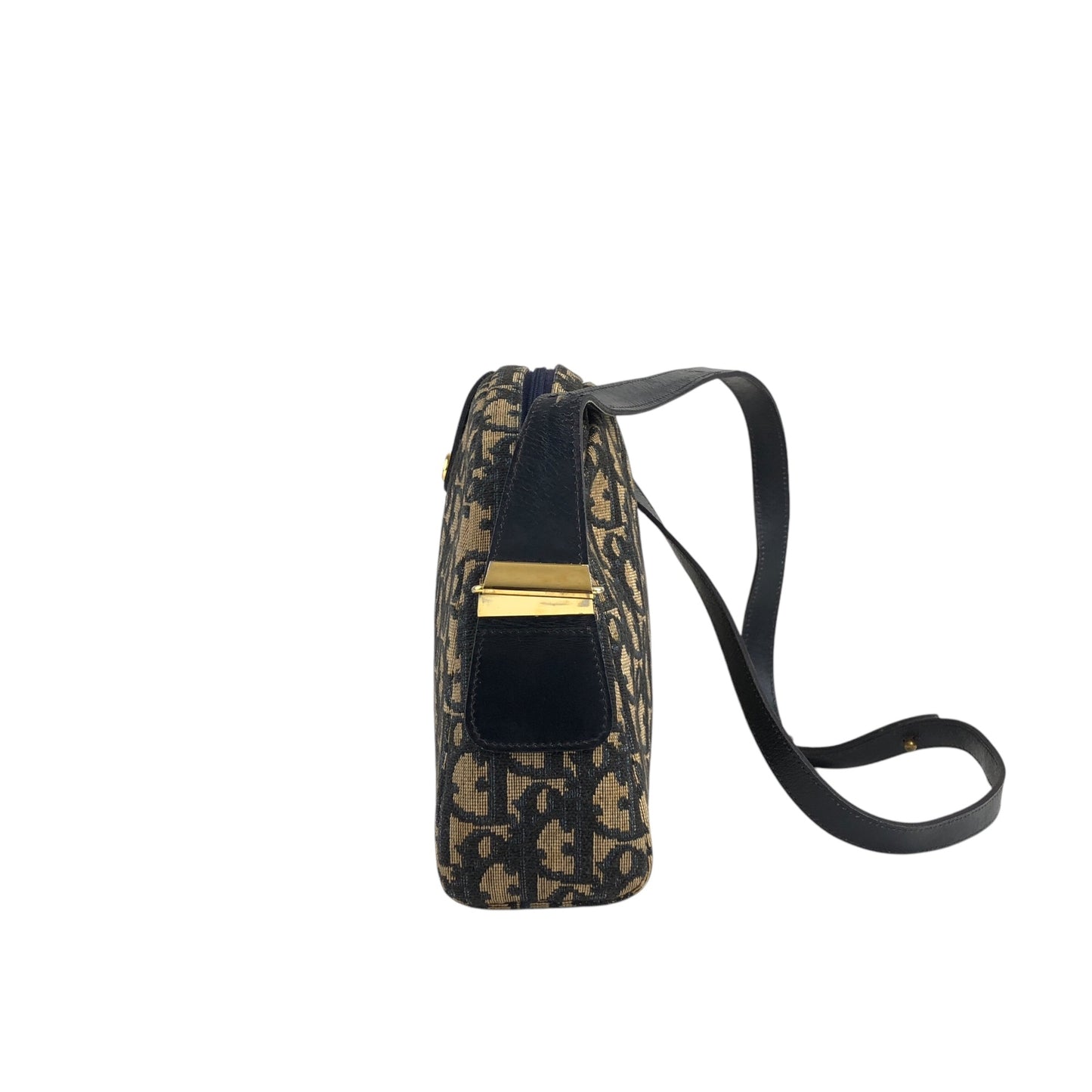 Christian Dior Trotter CD Logo 肩背包 海軍藍 復古 jwmwyf