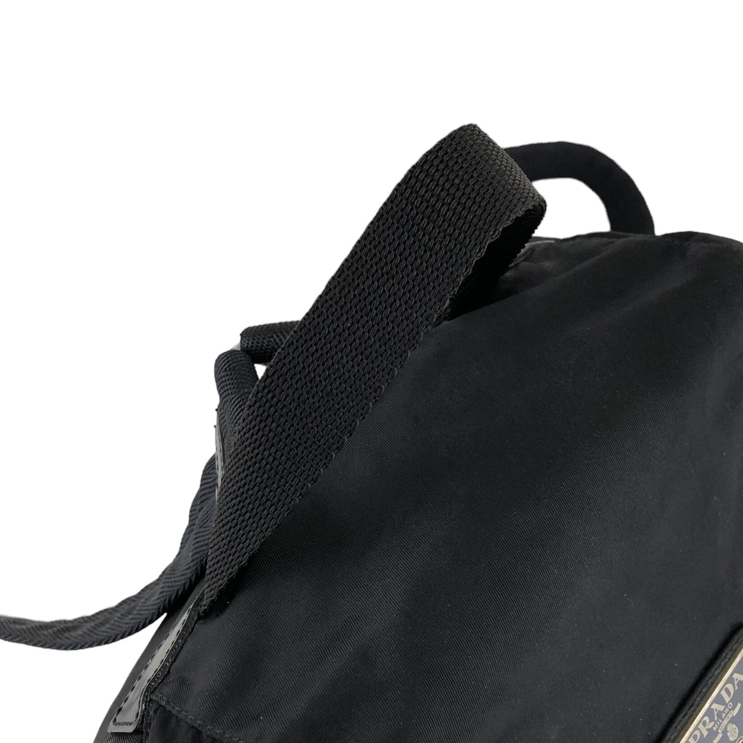 PRADA Triangle Logo Backpack Black Vintage 82dthm