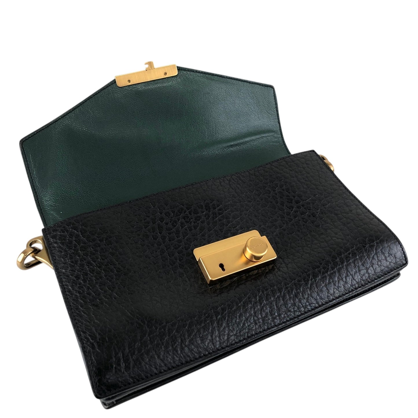 PRADA Lock Shoulder bag Black Vintage pjtker