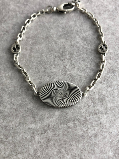 GUCCI Logo SILVER925 Bracelet Silver Vintage kacwvc