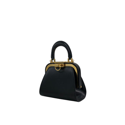 Christian Dior Metal Clasp Minibag Two-way Handbag Shoulder bag Black Vintage hrxzwn