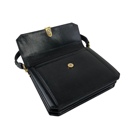 Yves Saint Laurent YSL Logo Shoulder bag Black Vintage mwbp36