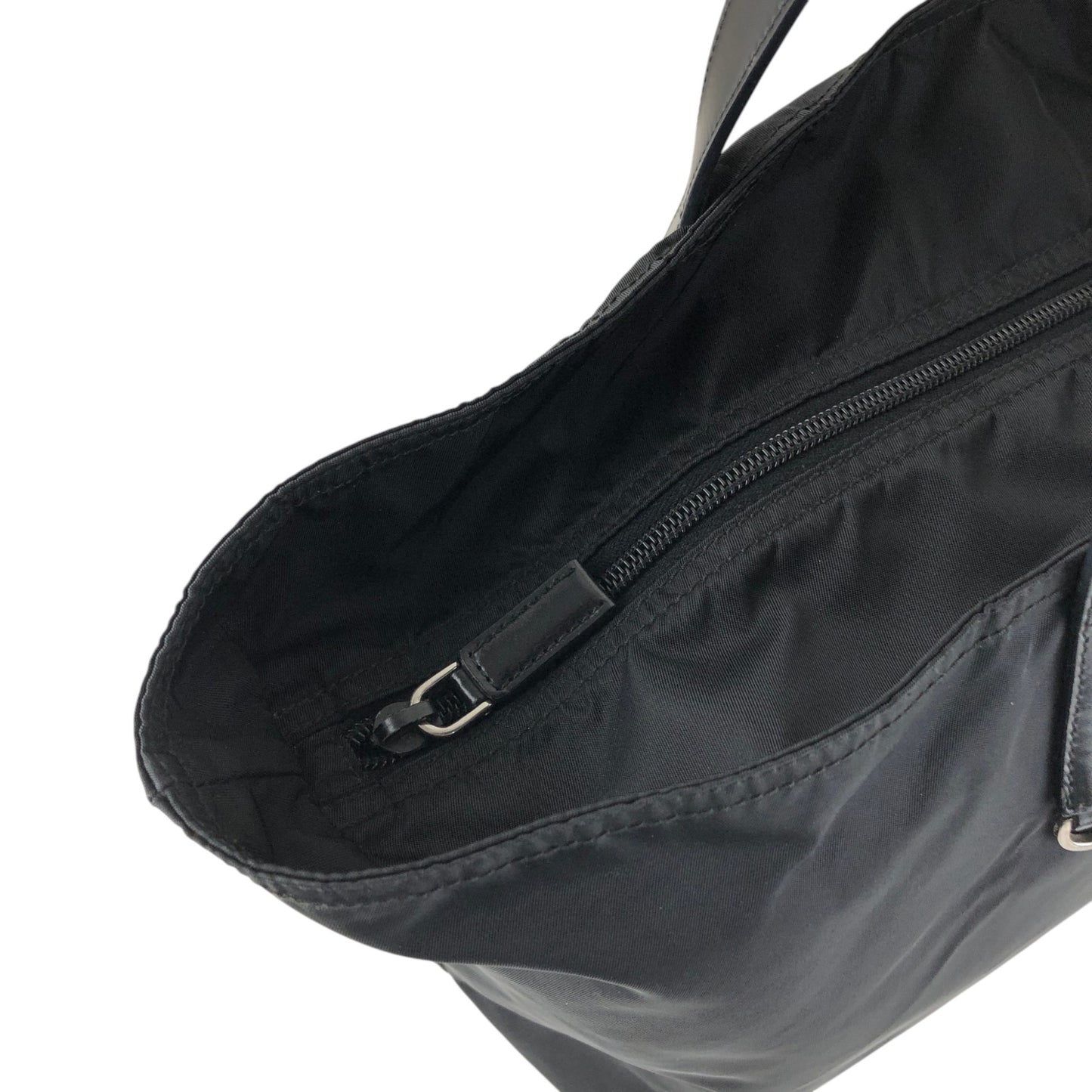 PRADA Tessuto Triangle Logo Totebag Black Vintage naaxd3