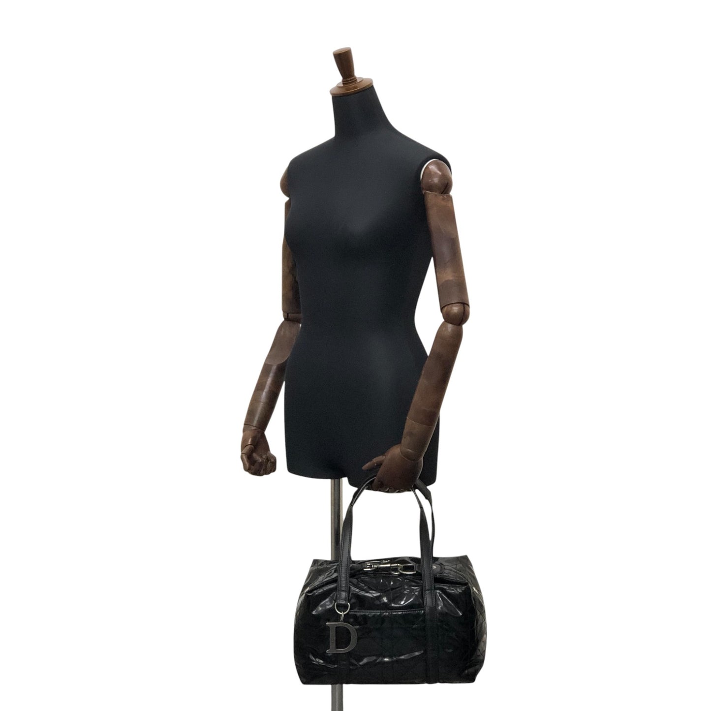 Christian Dior D Motif Small Boston bag Handbag Black Vintage pi6nvd