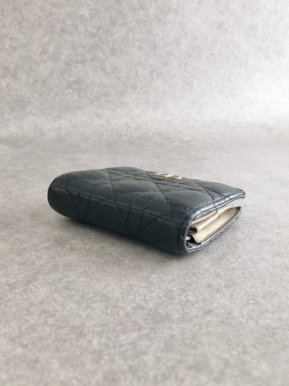 Christian Dior CD Logo Folded Wallet Black Vintage amw4xa