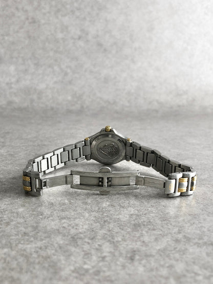 GUCCI Logo Quartz Watch Silver 9040L Vintage xggffd