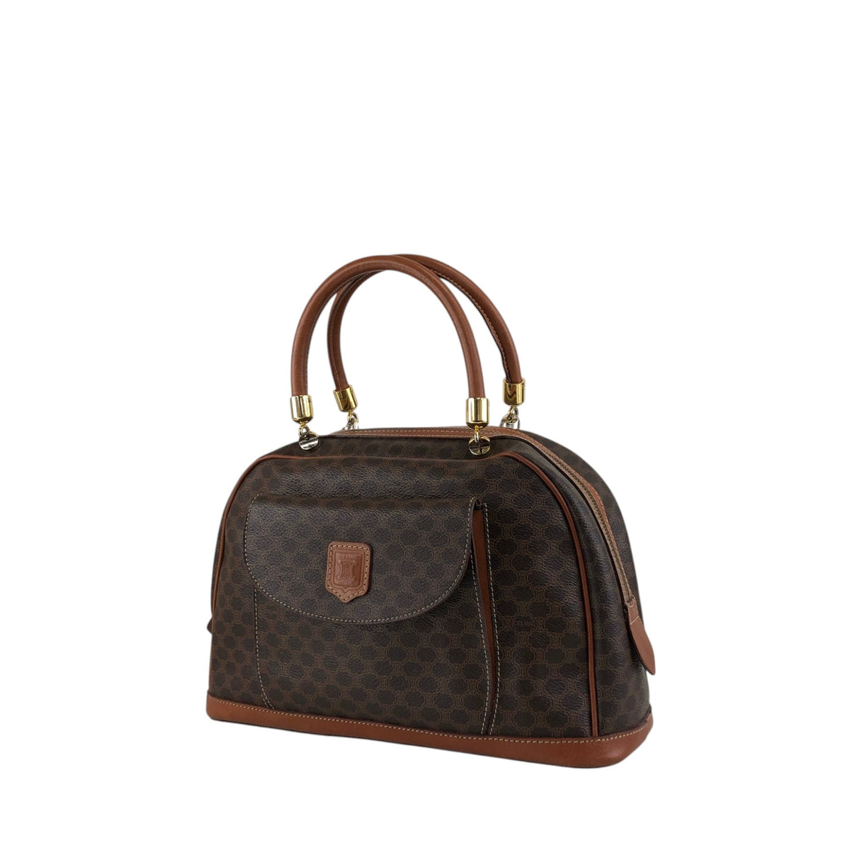 CELINE Macadam Blason Handbag Brown Vintage sw7bj6