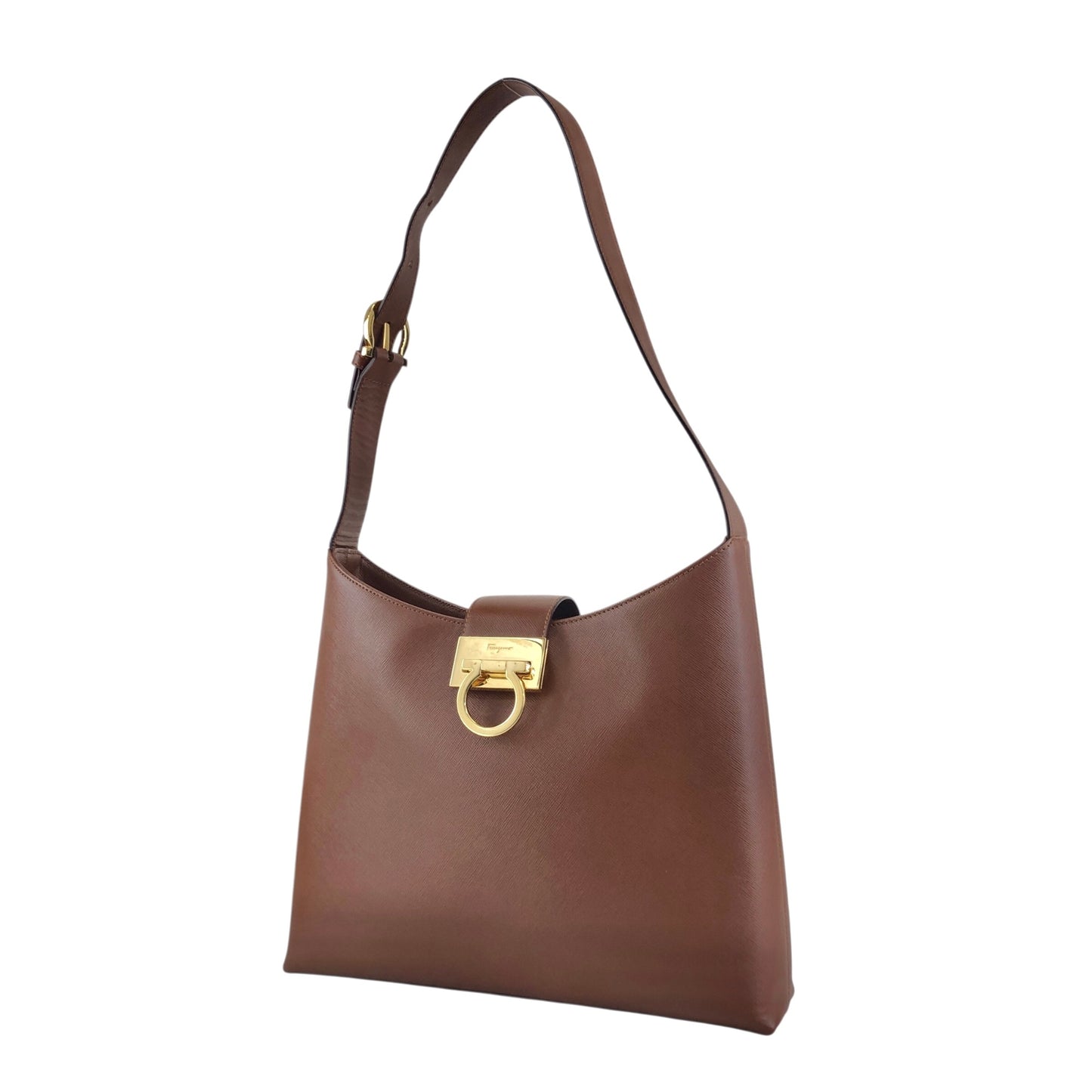 Salvatore Ferragamo Gancini Shoulder bag Brown Vintage xfdst7