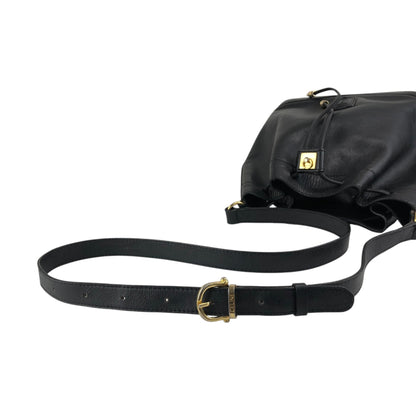 CELINE Blason Drawstring Shoulder bag Black Vintage 2vim3n
