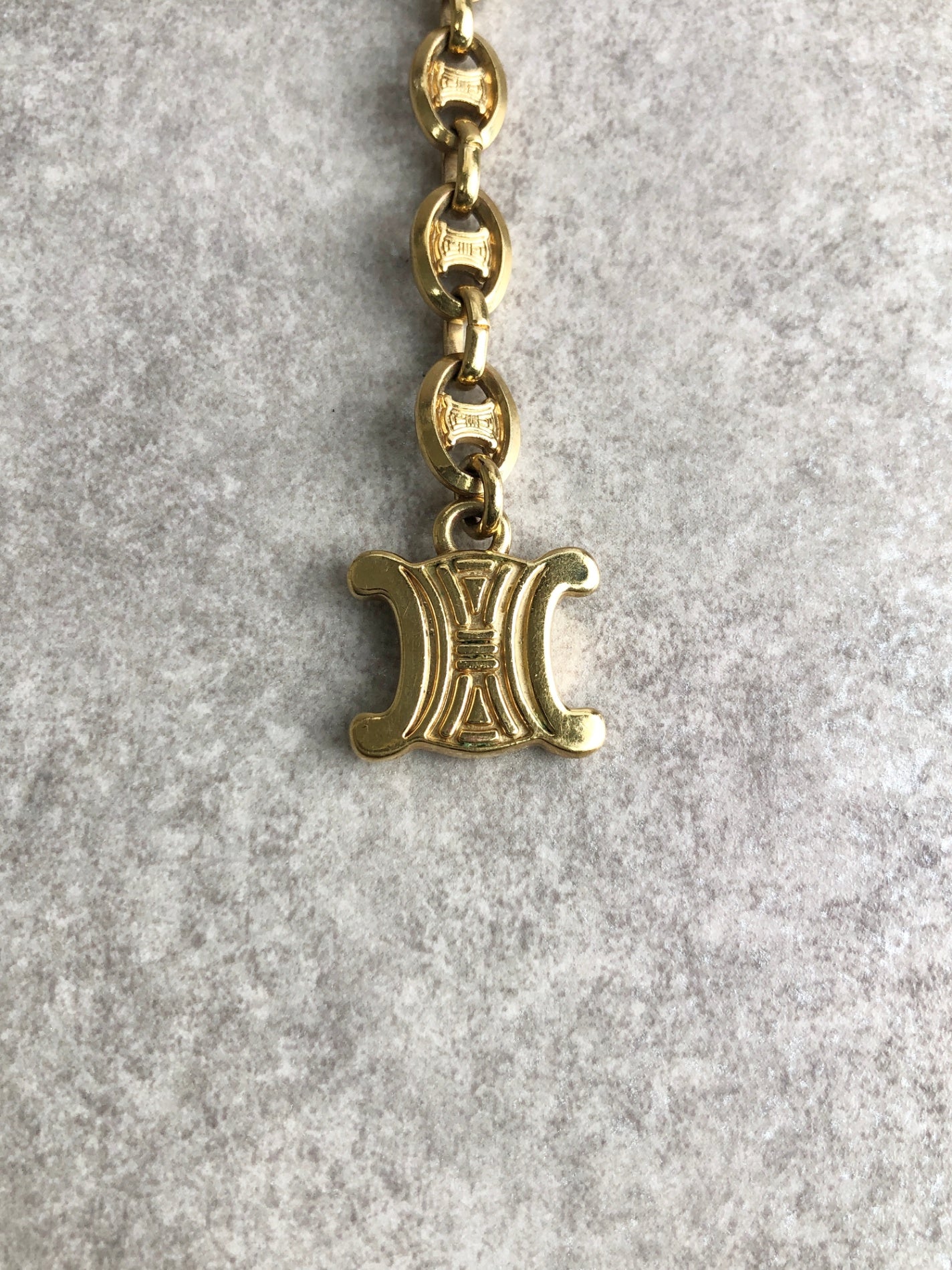 CELINE Triomphe Bracelet Gold Vintage 5uzsv2